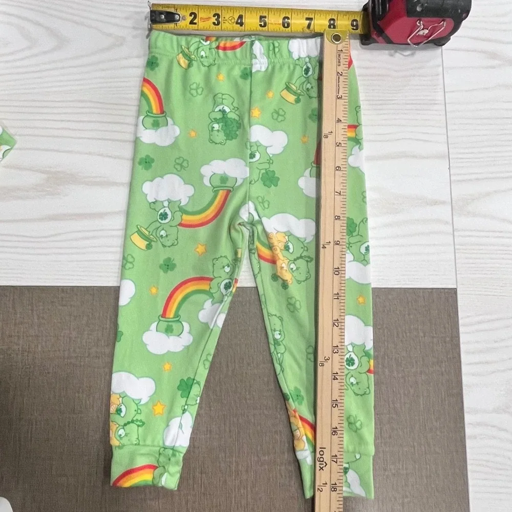 Care Bears Pajama Set Kids 2T Green Good‎ Luck Bear St Patricks Day Rainbow